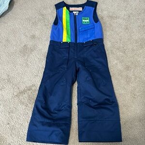 Obermeyer I Grow Kids 4 Snow Overall Bib Pants Blue Grow With Me